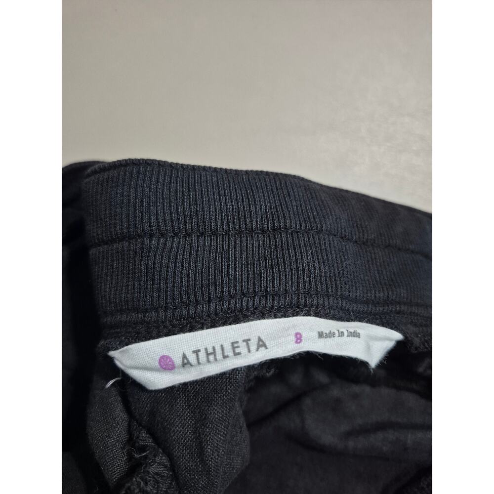 Athleta Black 100% Linen Cargo Jogger Pants Size 8 Utility Pockets - Picture 8 of 8